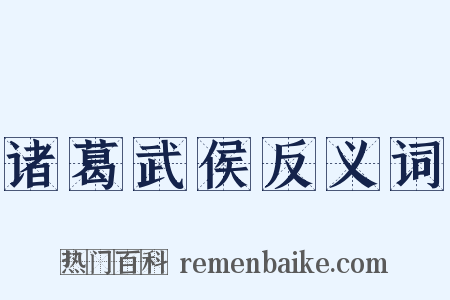 诸葛武侯反义词是什么意思的图片